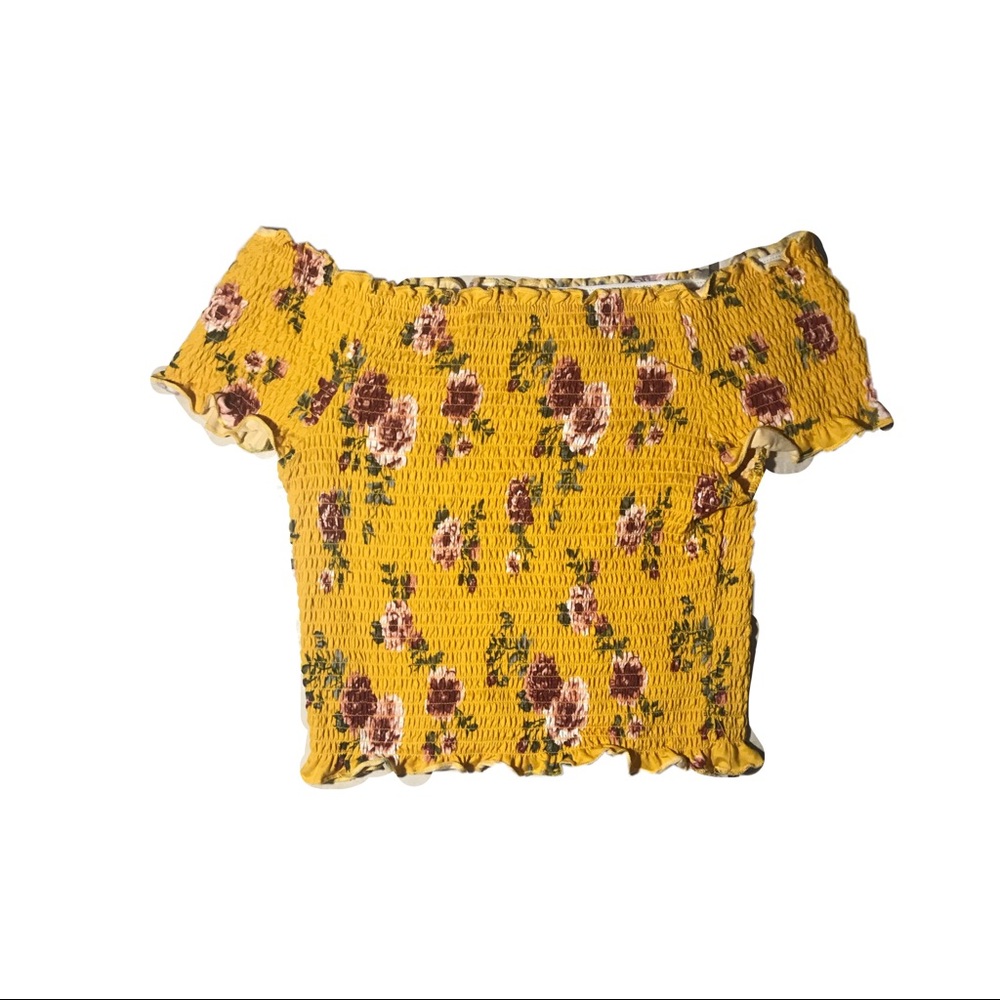 Off the shoulder flower crop top